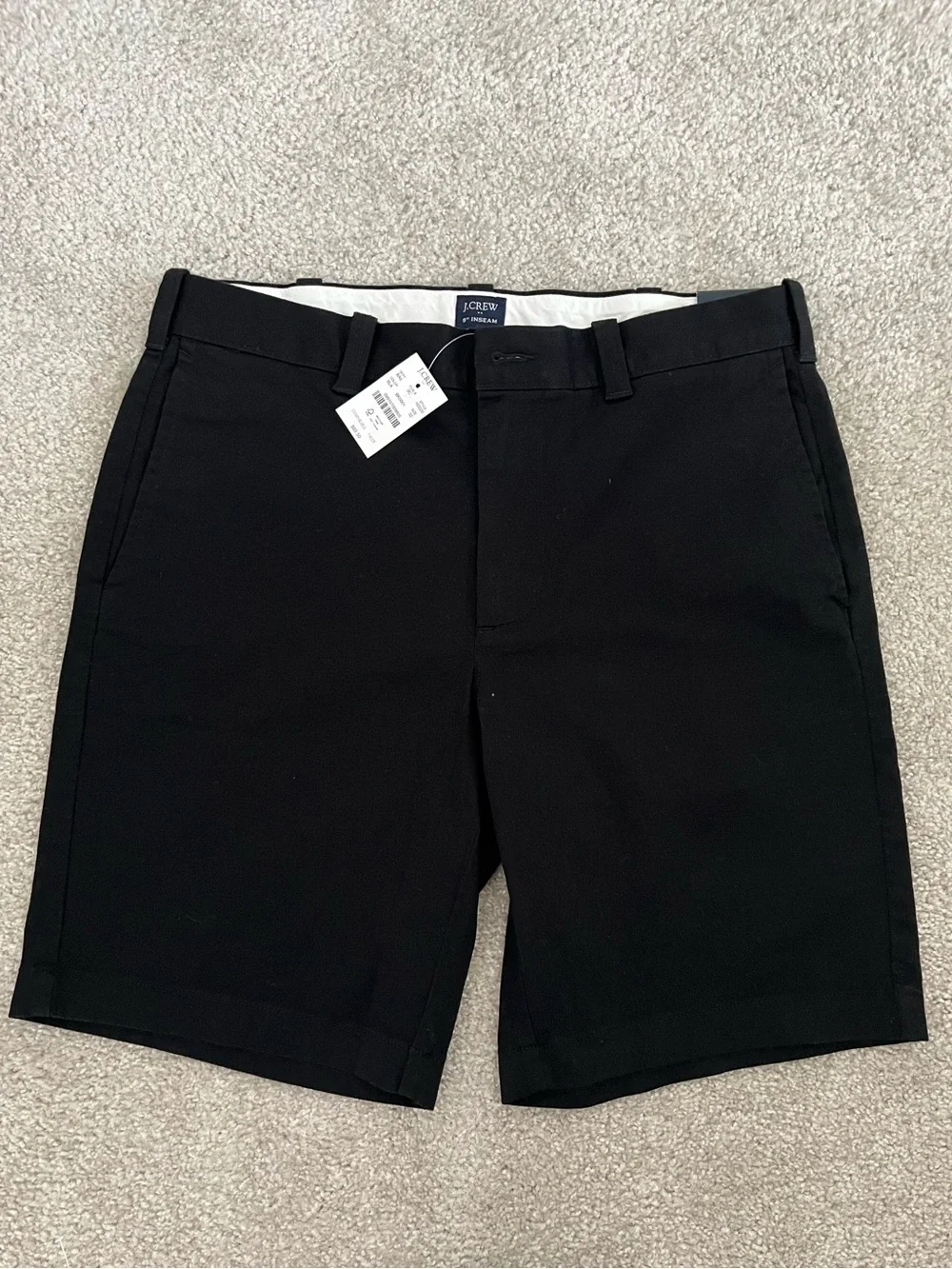 J. Crew Black Flat Front Chino Shorts